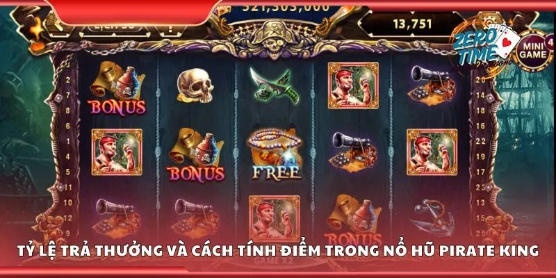 Tỷ lệ trả thưởng và cách tính điểm trong nổ hũ pirate king